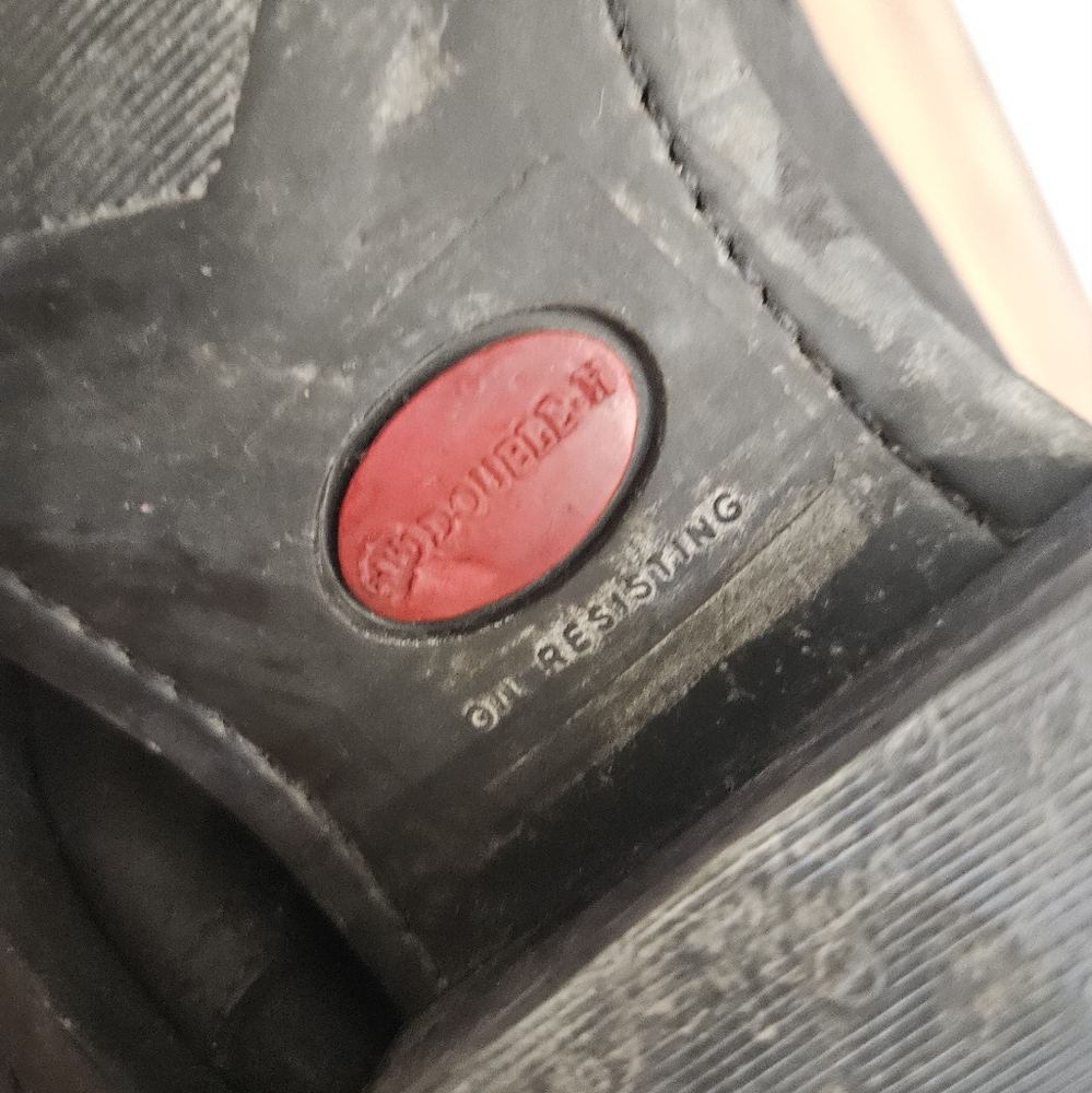 Double H Mens Black  Pull On Cowboy Western Boots Size 8.5 EE Square Toe - Picture 13 of 16